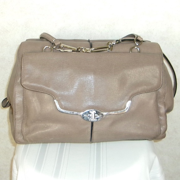 Coach Madison Madeline East West  Pebbled Leather 2 Way Satchel 25246 Taupe(VGUC - Picture 11 of 12